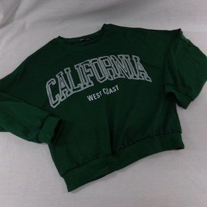 Girl's Shein Green Sweat Shirt California size Sm. 6 NEW